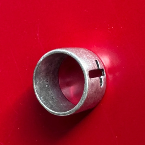 KY Brand Silvertone Hollow Cross Band Ring - Picture 4 of 7